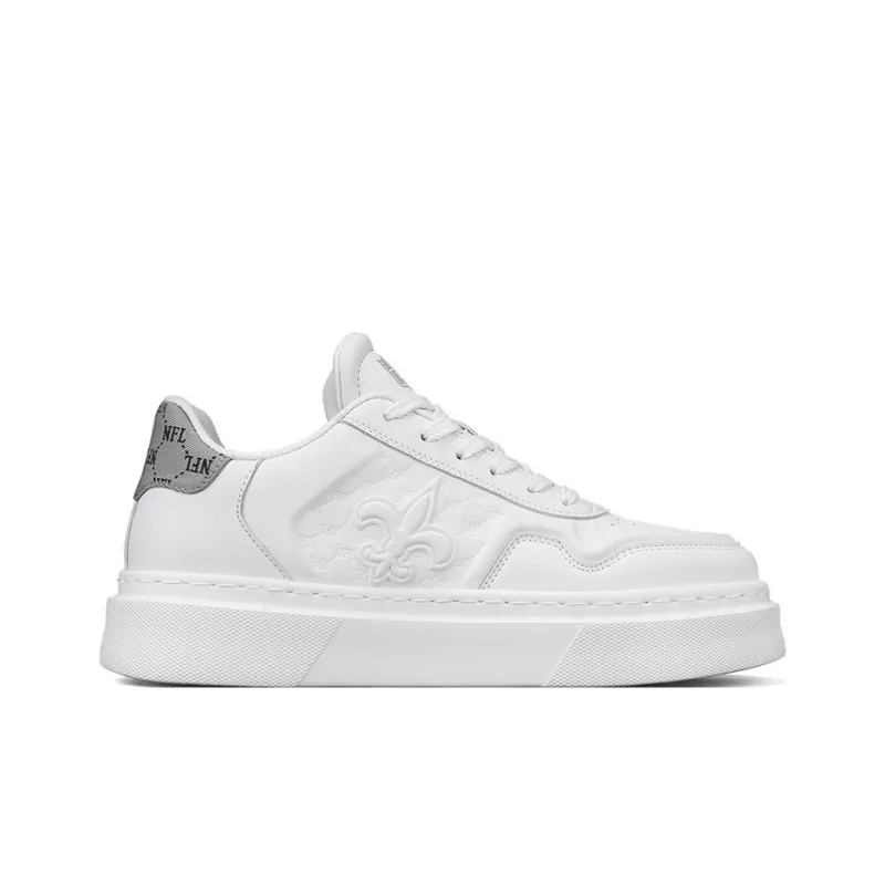 NFL New Orleans Saints Coverage Slip Resistant Height Increasing Low Top Skateboard Shoes Men's White Gray-1