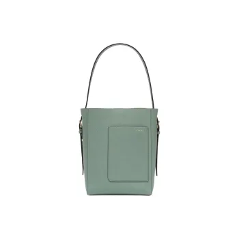 Valextra Valextra Soft Millepunte Calfskin Bucket Bags Shoulder Bags Mini Women's Eucalyptus Green
