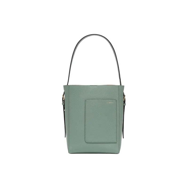 Valextra Valextra Soft Millepunte Calfskin Bucket Bags Shoulder Bags Mini Women's Eucalyptus Green-0