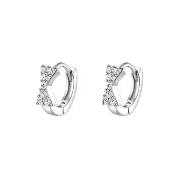 GUDUD S925 Silver Hoop Earrings Premium Feel Women's