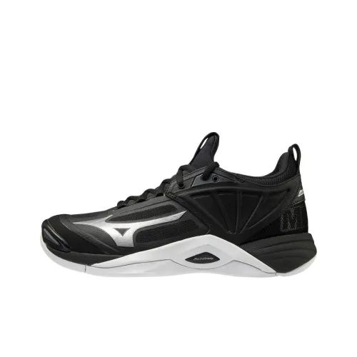 mizuno preto Wave Momentum 2 Cushioning Wear-Resistant Low-Top Training Shoes Women's Black Silver