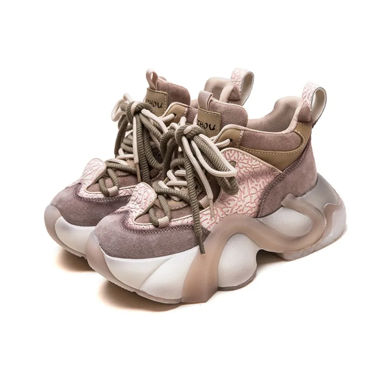 Chibang Height Increasing Mid-Top Chunky Sneakers Women's-8