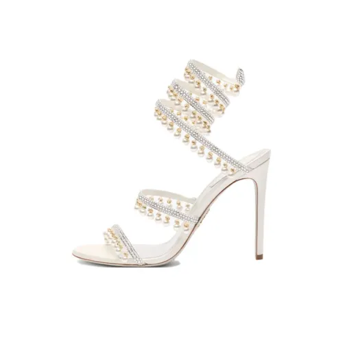 RENE CAOVILLA Chandelier Strap Sandals 10.5cm Women's White