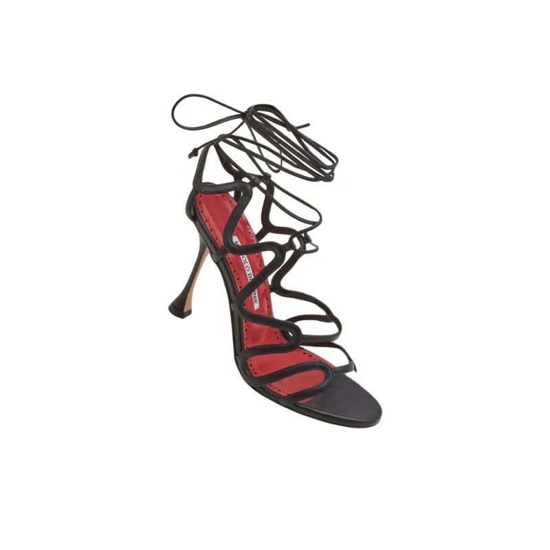 MANOLO BLAHNIK Fawda Roman Sandals 10.5cm Women's Black-3
