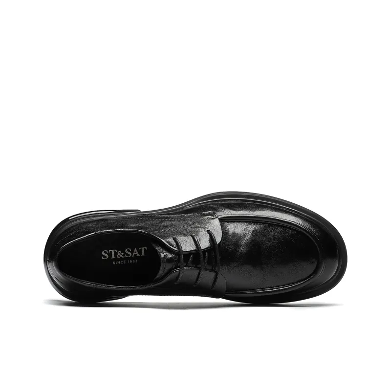 ST&SAT Dress Shoes Men Low Top Black/Brown-2