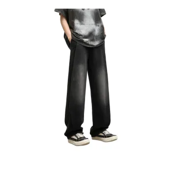 YORKZOOM Knitted Sports Pants Unisex Washed Black
