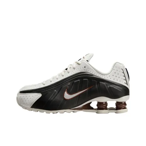 Nike Shox R4 Anti Slip Wear Resistant Low Top Casual Running Shoes Women's Black White