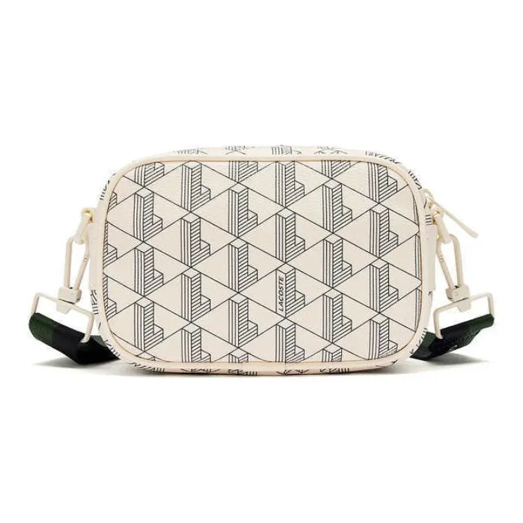 LACOSTE PVC Shoulder Bag, Crossbody Bag Men's White-1