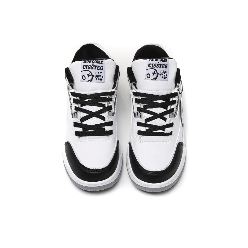 DD&OO Coverage Slip Resistant Waterproof Low Top Skateboard Shoes Unisex White Blue-39