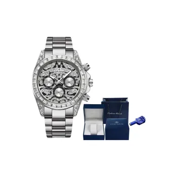 LOUIE JUELEN Tiger D Collection Mechanical Movement Stainless Steel Watchband Watch Men's Watches Silver Dial