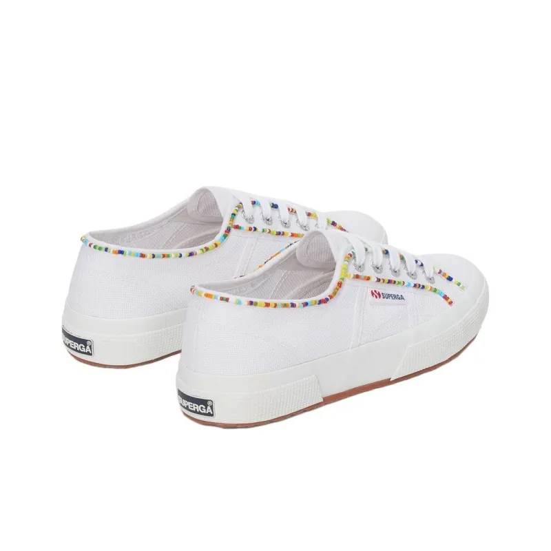SUPERGA 2750 MULTICOLOR BEADS Low-Top Skateboard Shoes Women's White-3