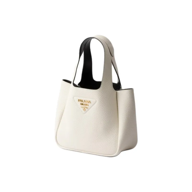 PRADA Leather Handbag Mini Women's White-1