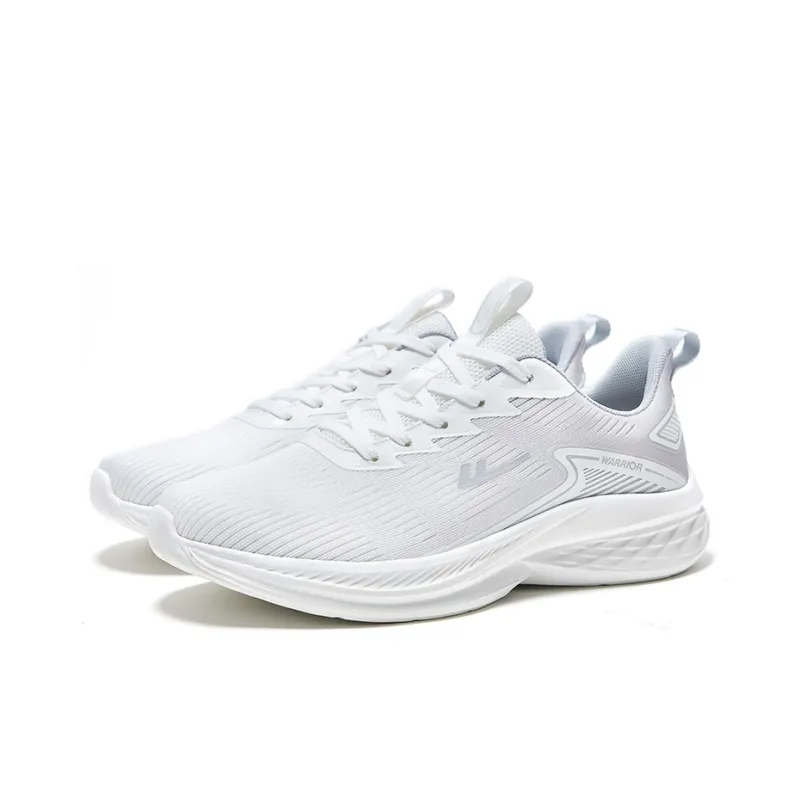 Warrior Anti-Slip And Wear-Resistant Breathable Low-Top Casual Running Shoes Men's White Gray-1