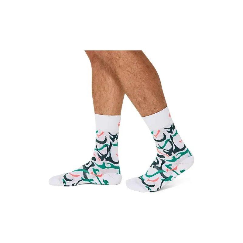 Asics Mid Calf Socks Unisex 1 Pack Bright White Rainy Lake-3