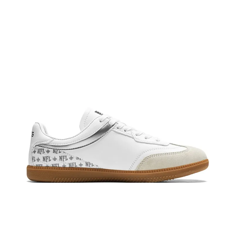 NFL Training Classic New Orleans Saints Low Top Skateboard Shoes Unisex White Black-1