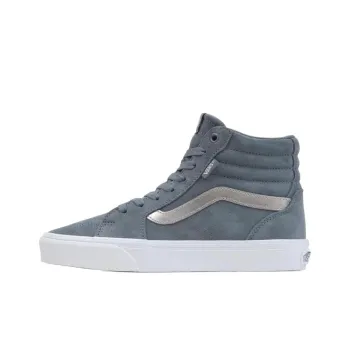 Vans OFF THE WALL Anti Slip Wear Resistant Mid Top Skateboard Shoes Men's Gray Blue