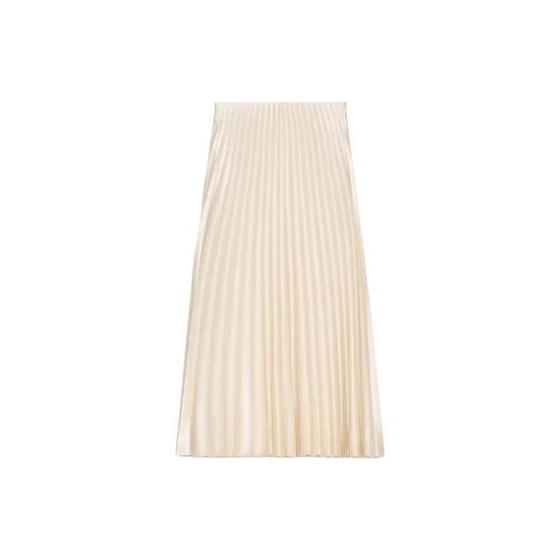 ZARA Casual Long Skirts Women's Beige-1