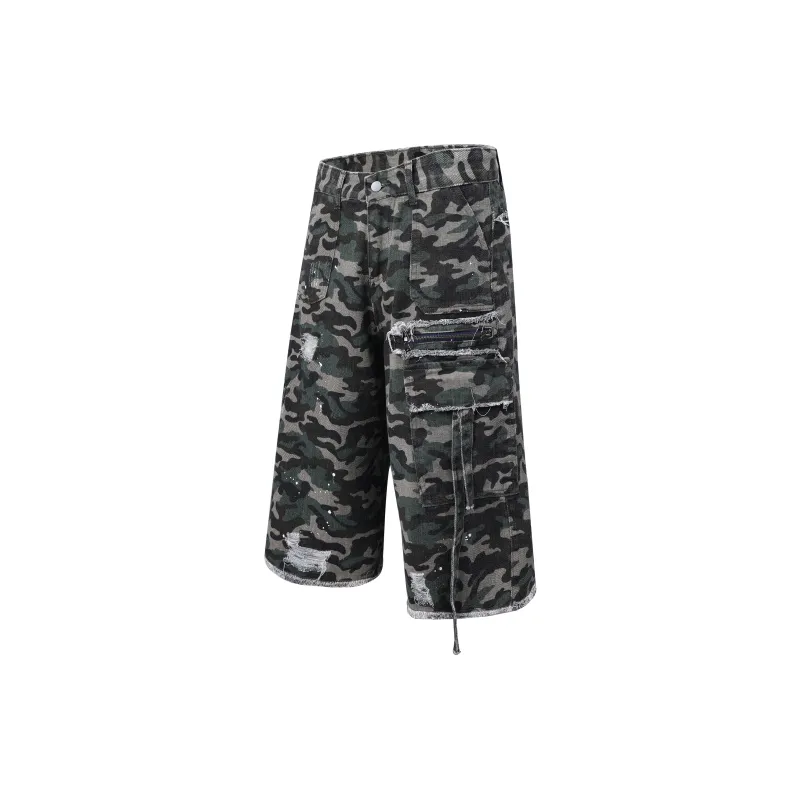 VINMUK Denim Shorts Unisex Camouflage-2