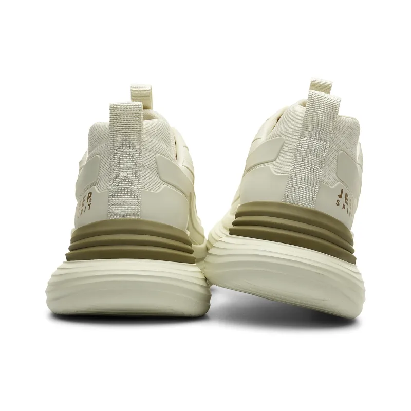 JEEP SPIRIT Anti-Slip And Wear-Resistant Coverage Low-Top Running Shoes Men's Sand Fox White-2