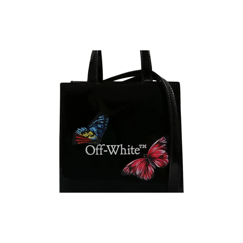 OFF WHITE Polyester Tote Bag, Shopping Bag, Shoulder Bag, Crossbody Bag, Handbag Kids' Black-4