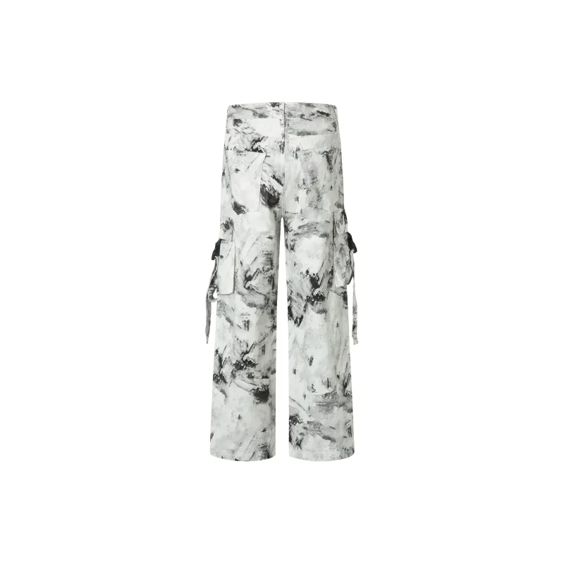 GBXM Cargo Pants Unisex Black White-1