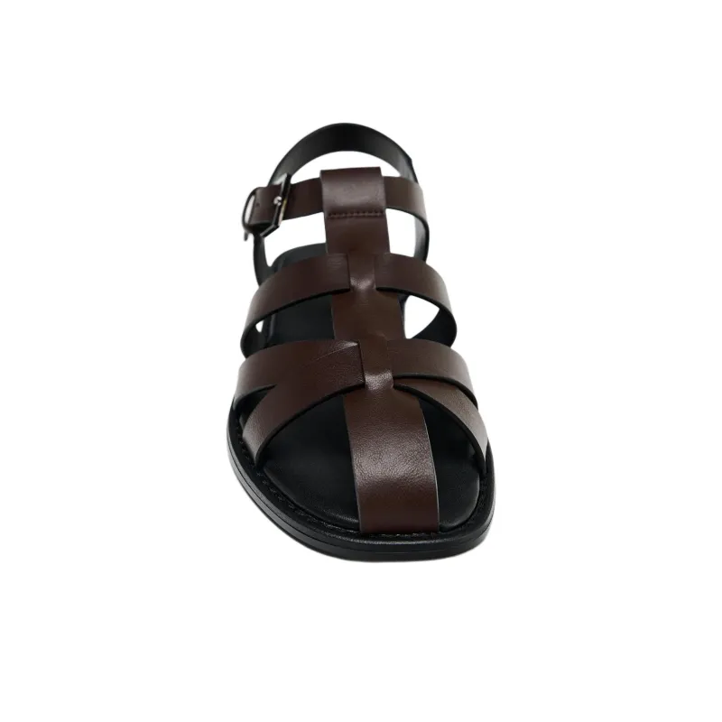 ZARA Roman Sandals 1.5cm Women's Brown-3