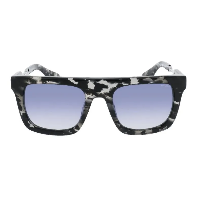 Police Acetate, Plastic, Metal Rectangular Sunglasses Men's Tortoiseshell-1