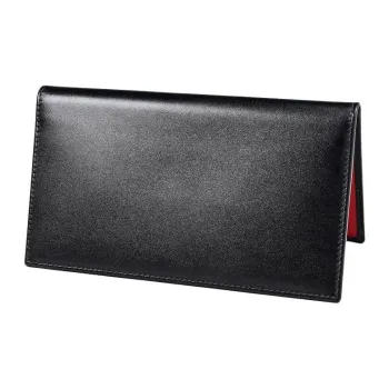 ETTINGER Calfskin Wallet Men's Black & Red
