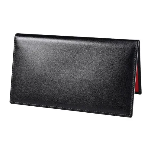 ETTINGER Calfskin Wallet Men's Black & Red