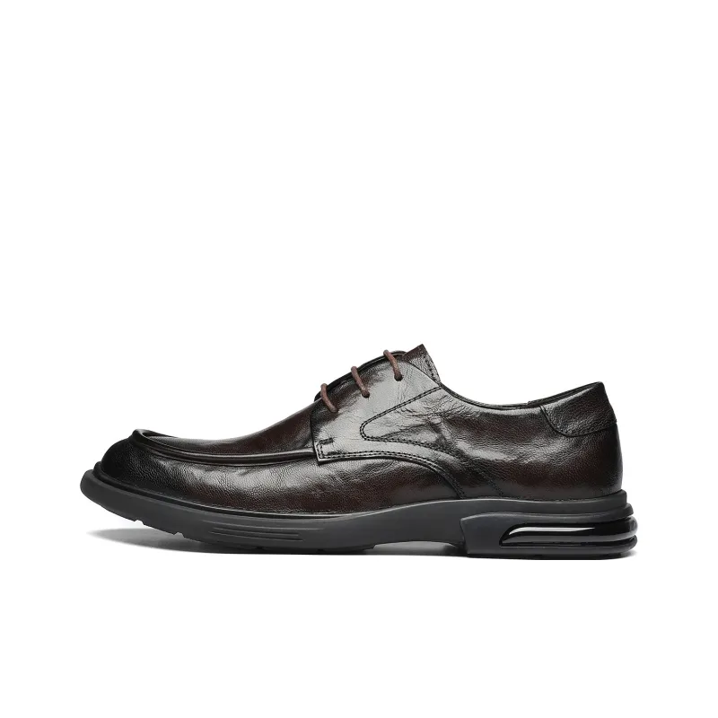 ST&SAT Dress Shoes Men Low Top Black/Brown-5