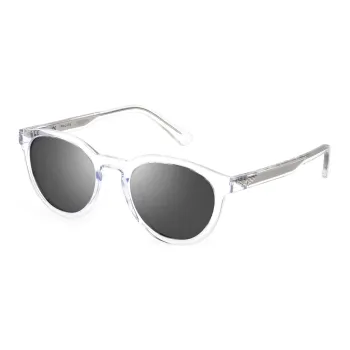 Police Injection Molded Oval Sunglasses Men's Transparent