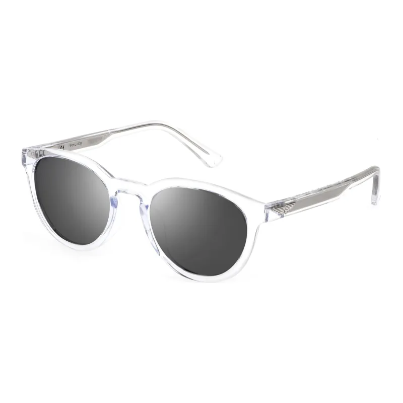 Police Injection Molded Oval Sunglasses Men's Transparent-0