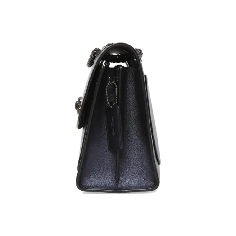COACH Parker Leather Shoulder Bag, Crossbody Bag Medium Size Women's Dark Blue-2