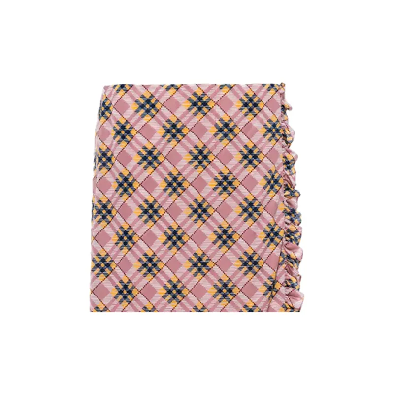 MIU MIU SS21 Knit Long Skirts Women's Pink Beige-4