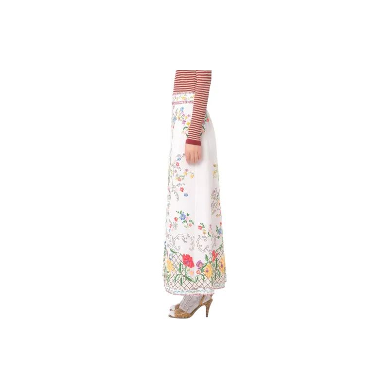 Valentino SS25 Casual Long Skirt Women's White-5