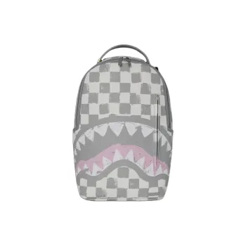 SPRAYGROUND Artificial Leather Backpack Unisex Gray White