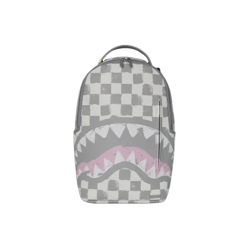 SPRAYGROUND Artificial Leather Backpack Unisex Gray White