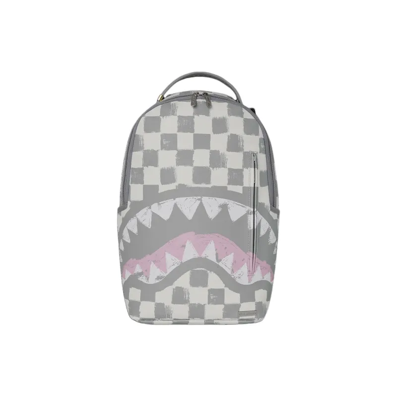 SPRAYGROUND Artificial Leather Backpack Unisex Gray White-0
