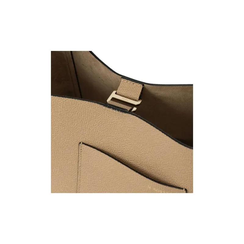 Valextra Calfskin Bucket Bag, Shoulder Bag Women's Khaki-4