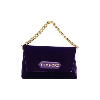 TOM FORD Leather Clutches Handbags Women's Purple