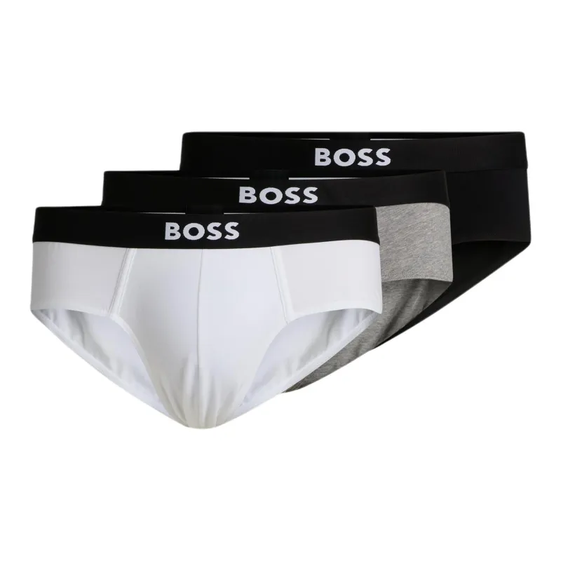 Boss Logo waistband Briefs Pack Of Three-0
