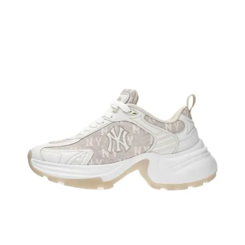 MLB New York Yankees Wear Resistant Height Increasing Low Top Chunky Sneakers Unisex White