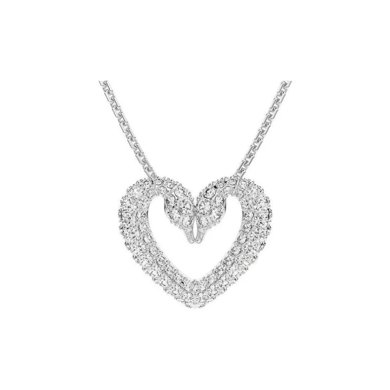 Swarovski Alloy Rhodium-Plated Faux Crystal Necklaces Unisex Silver-0