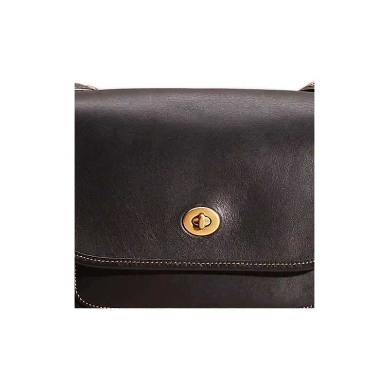 COACH Rambler Glove Tanning Messenger Bag Shoulder Bag Crossbody Bag Small Size Women's Black-1