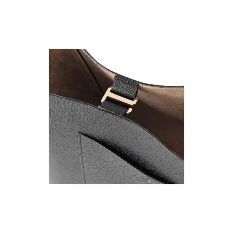 Valextra Calfskin Bucket Bag, Shoulder Bag Trumpets Women's Black-4