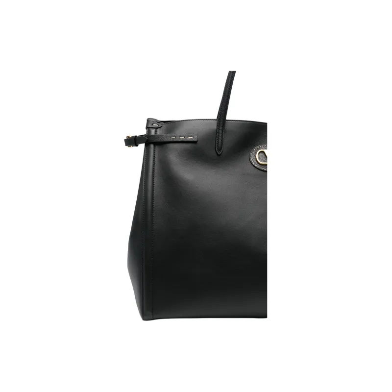Valentino GARAVANI Calfskin Tote Bag, Shopping Bag, Handbag Medium Size Men's Black-3