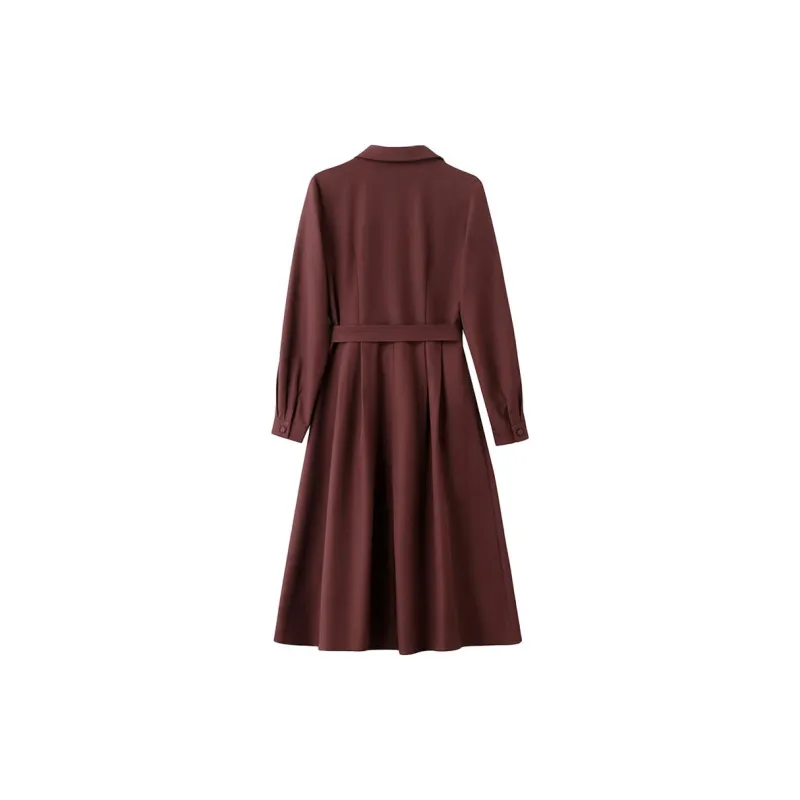 Fele.d Long Sleeved Dress Women's Ancora Red-3