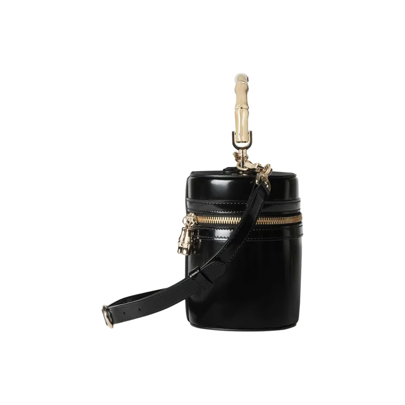 GUCCI Leather One Shoulder Handbag Extra Mini Women's Black-2