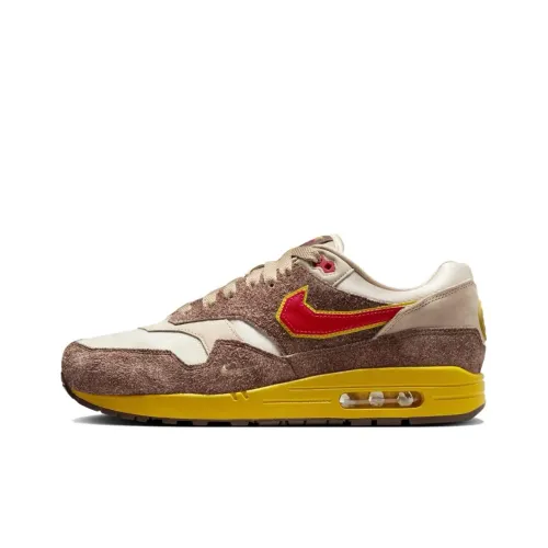 .SWOOSH x Nike Air Max 1 Anti Slip Wear Resistant Low Top Casual Running Shoes Unisex Brown