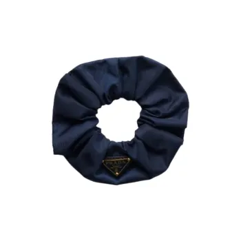 PRADA Recycled Polyamide, Recycled Nylon, Enamel, Metal Hair Tie Women's Marine Blue